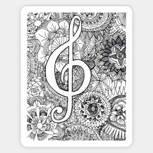 Treble Clef Zentangle Sticker